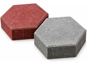 Paving segi enam merah dan abu